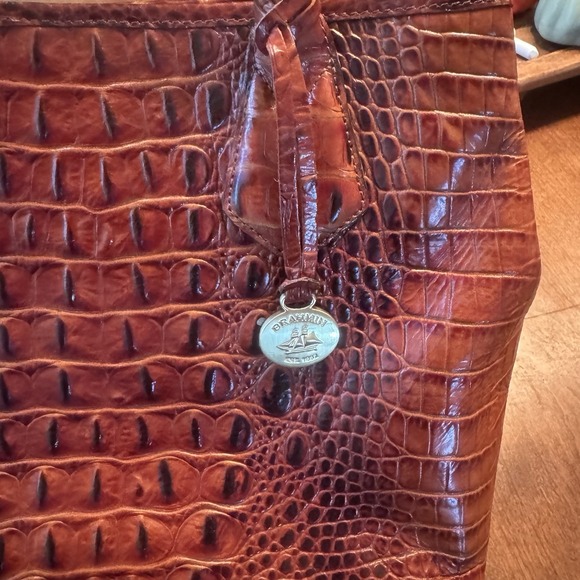 BRAHMIN MELBOURNE OR ANYTIME TOTE CROCODILE SHOULDER BAG GREAT COND - Picture 16 of 16